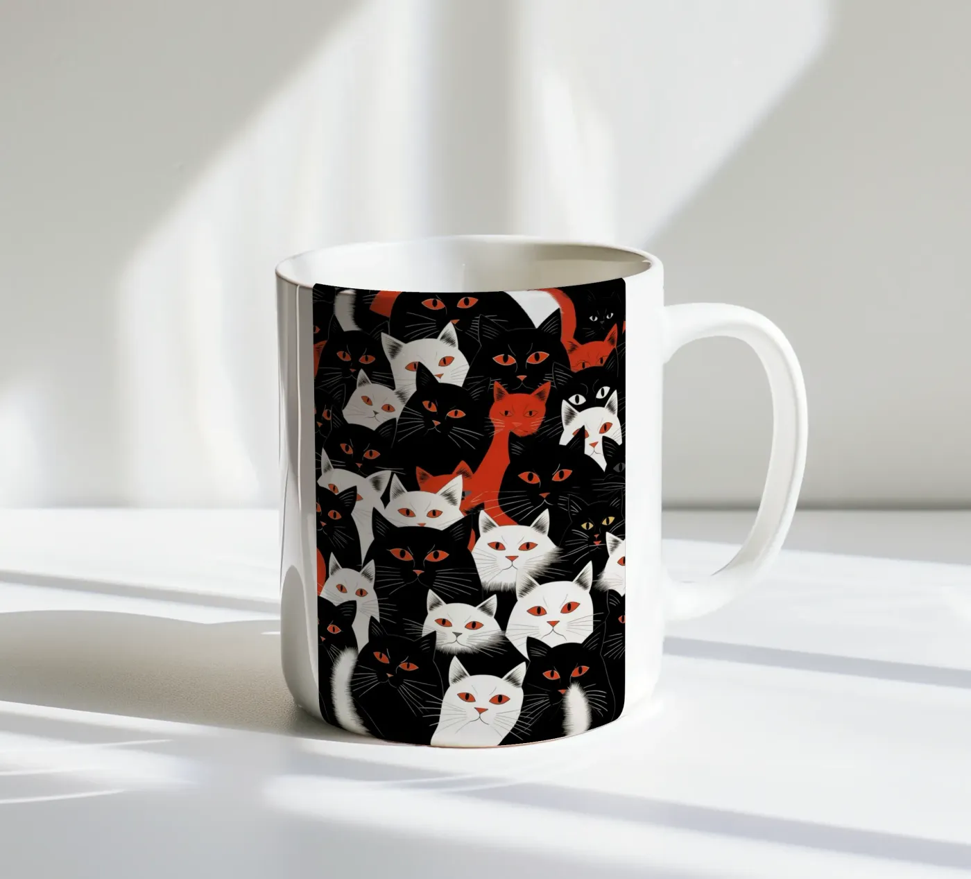 Cats ceramic mug by Justyna Jaszke JBJart