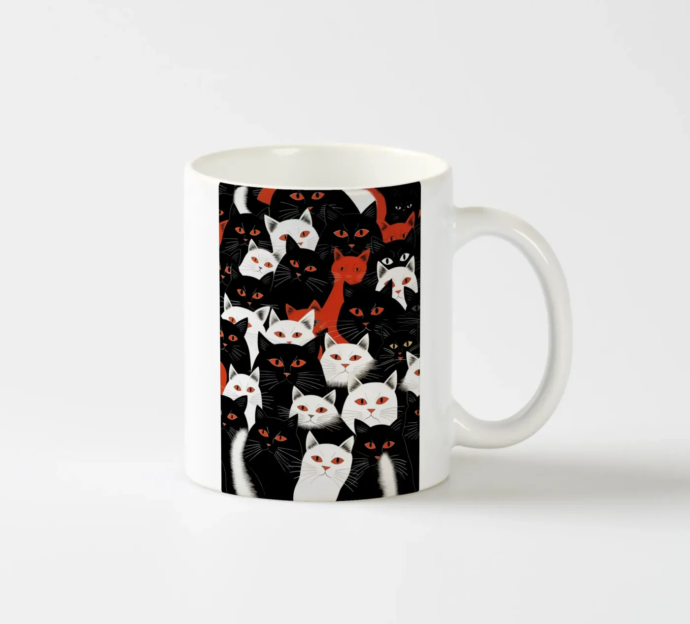 Cats ceramic mug by Justyna Jaszke JBJart