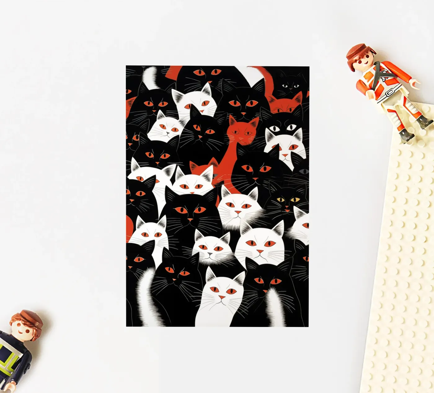 Katten sticker van Justyna Jaszke JBJart