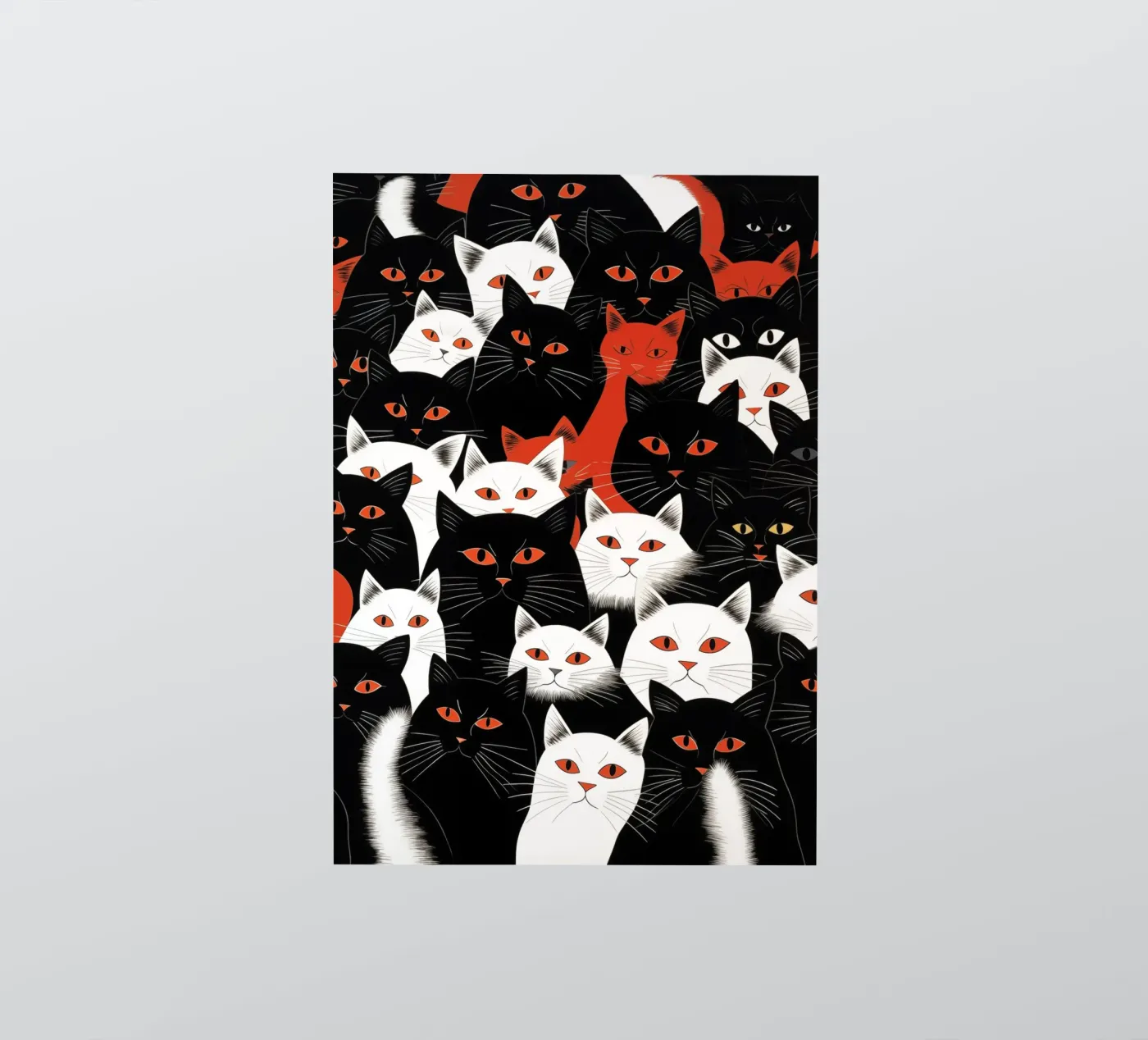 Katten sticker van Justyna Jaszke JBJart