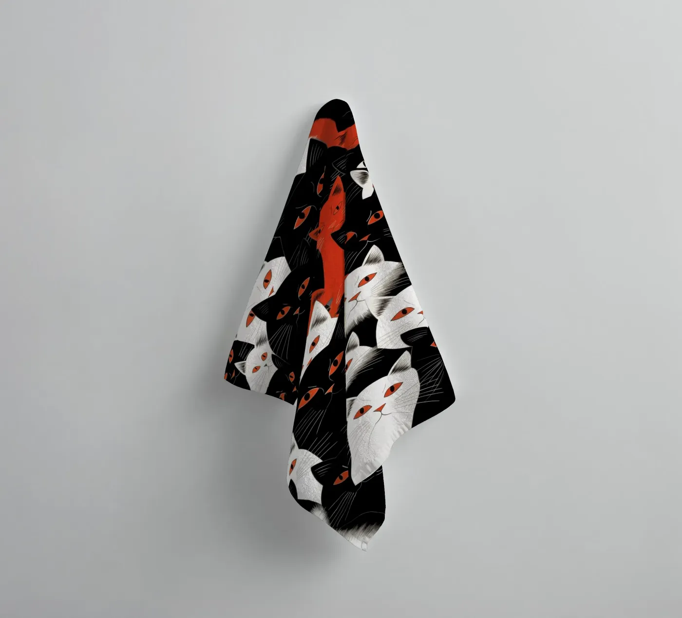 Cats towel by Justyna Jaszke JBJart