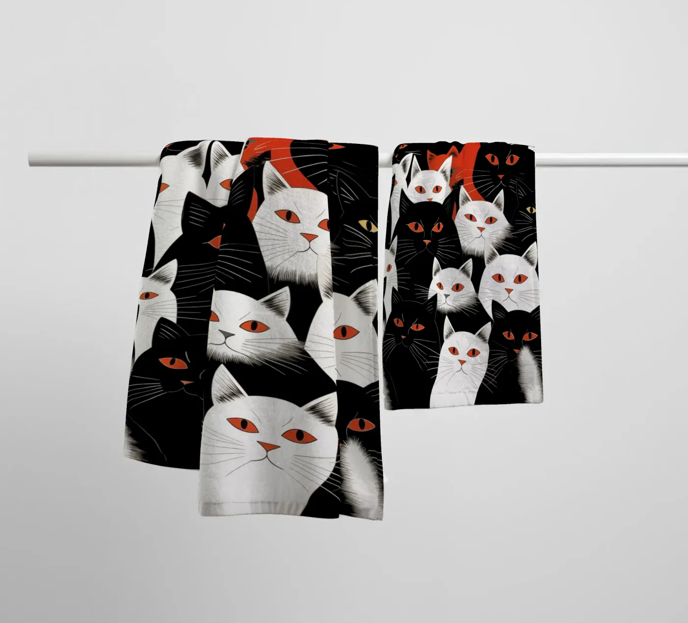 Cats towel by Justyna Jaszke JBJart