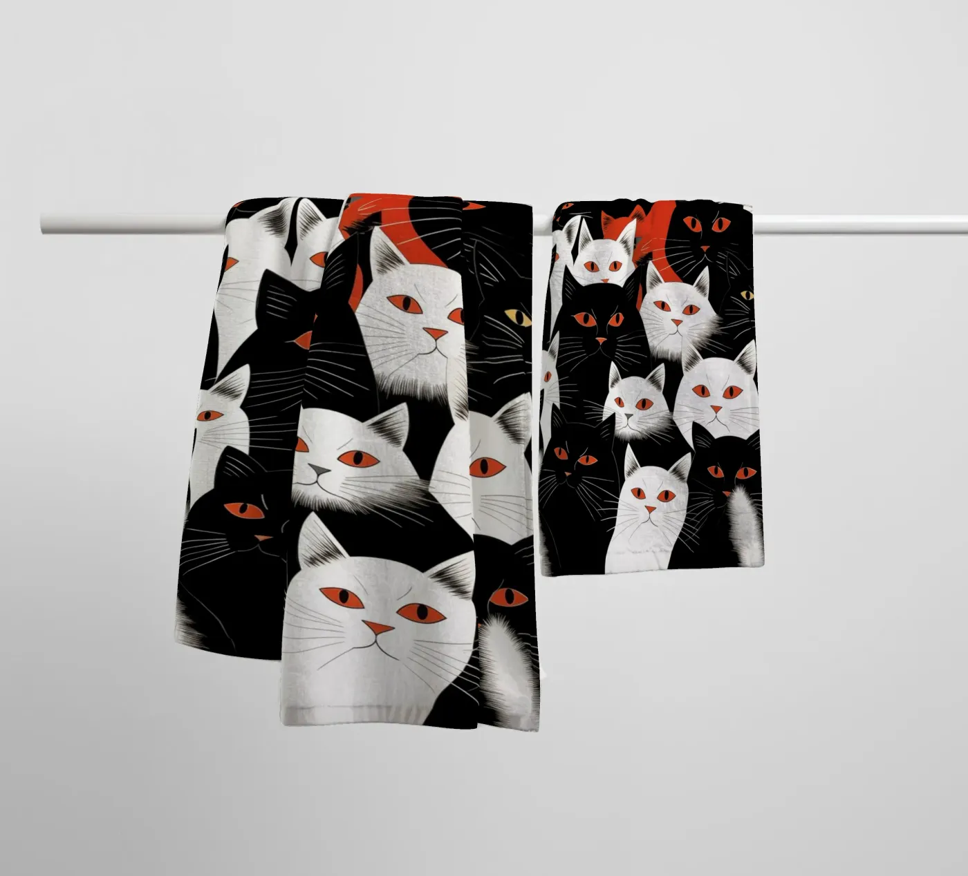 Katten badhanddoek van Justyna Jaszke JBJart