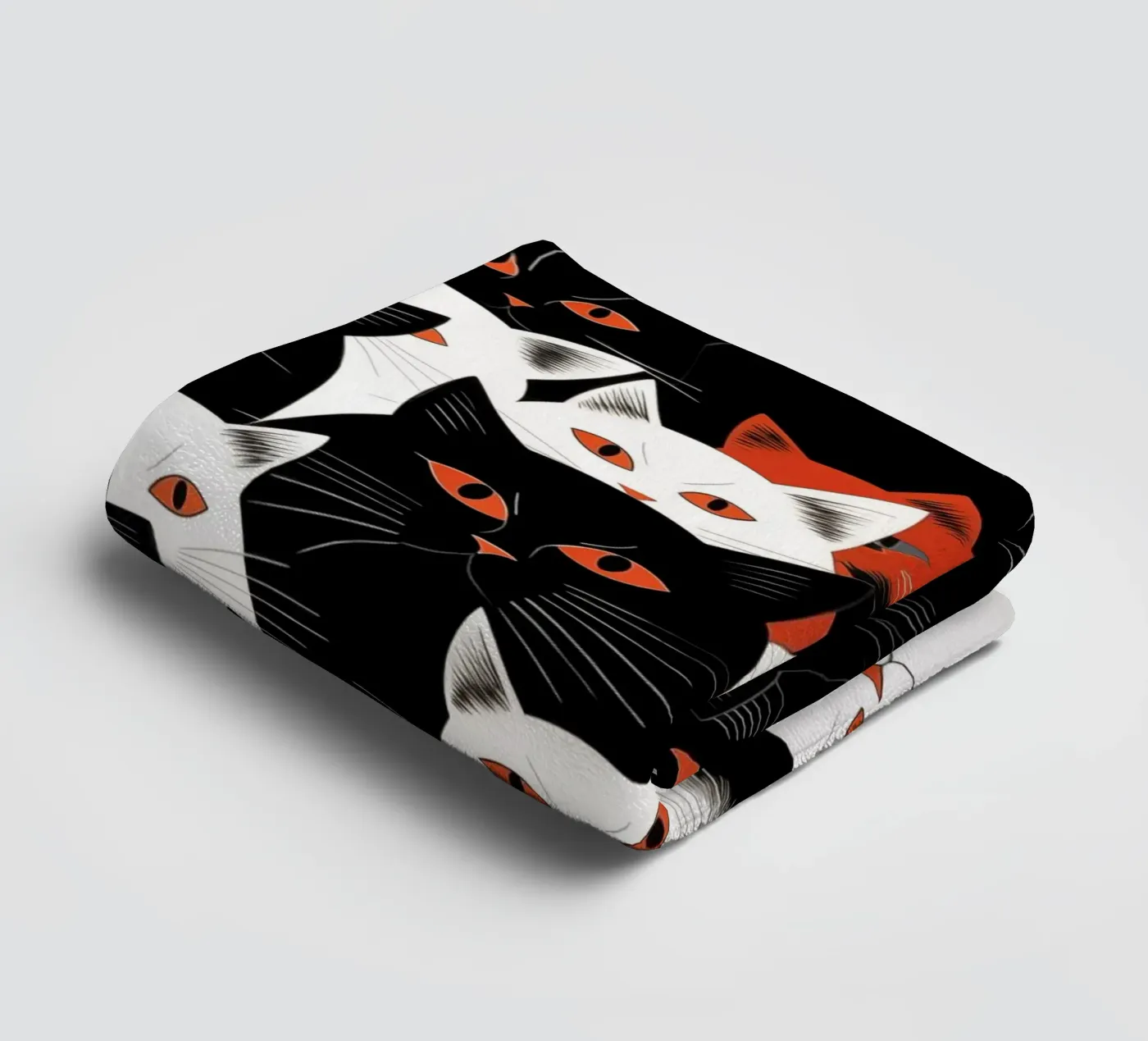 Cats towel by Justyna Jaszke JBJart