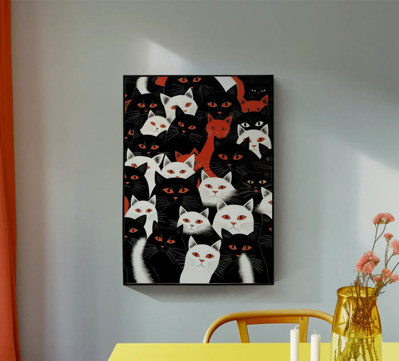 Katten acryl van Justyna Jaszke JBJart