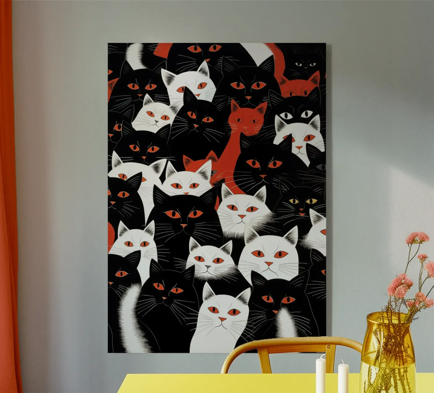 Katten acryl van Justyna Jaszke JBJart
