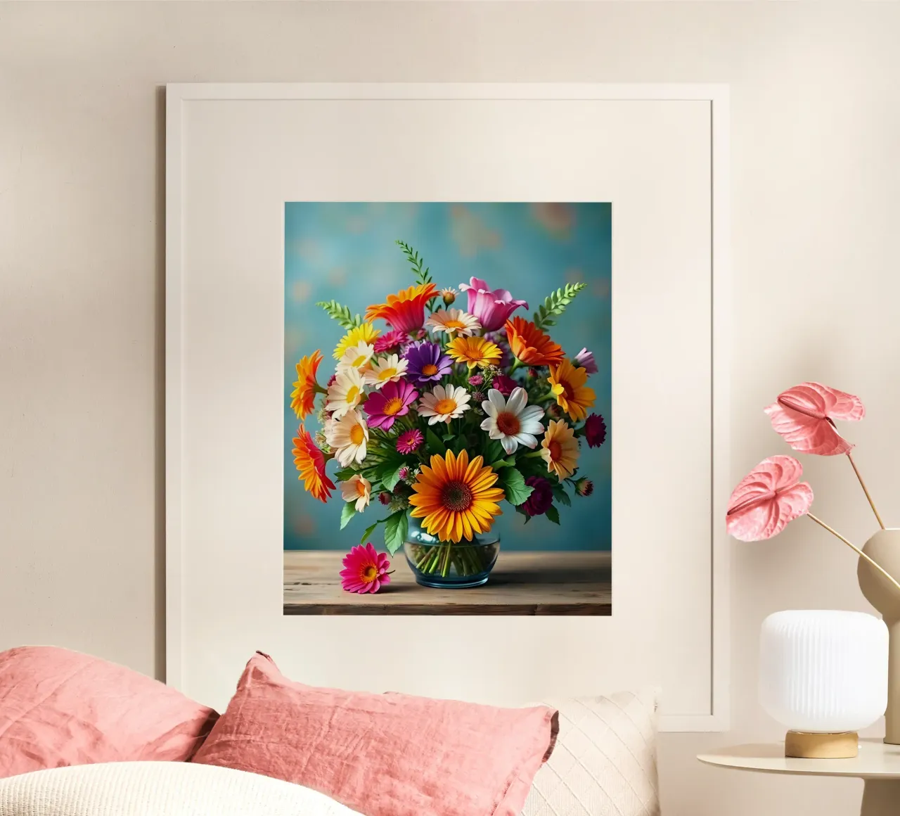 Bouquet_7 poster con telaio in plastica da Farb- und Blütenzauber by LK