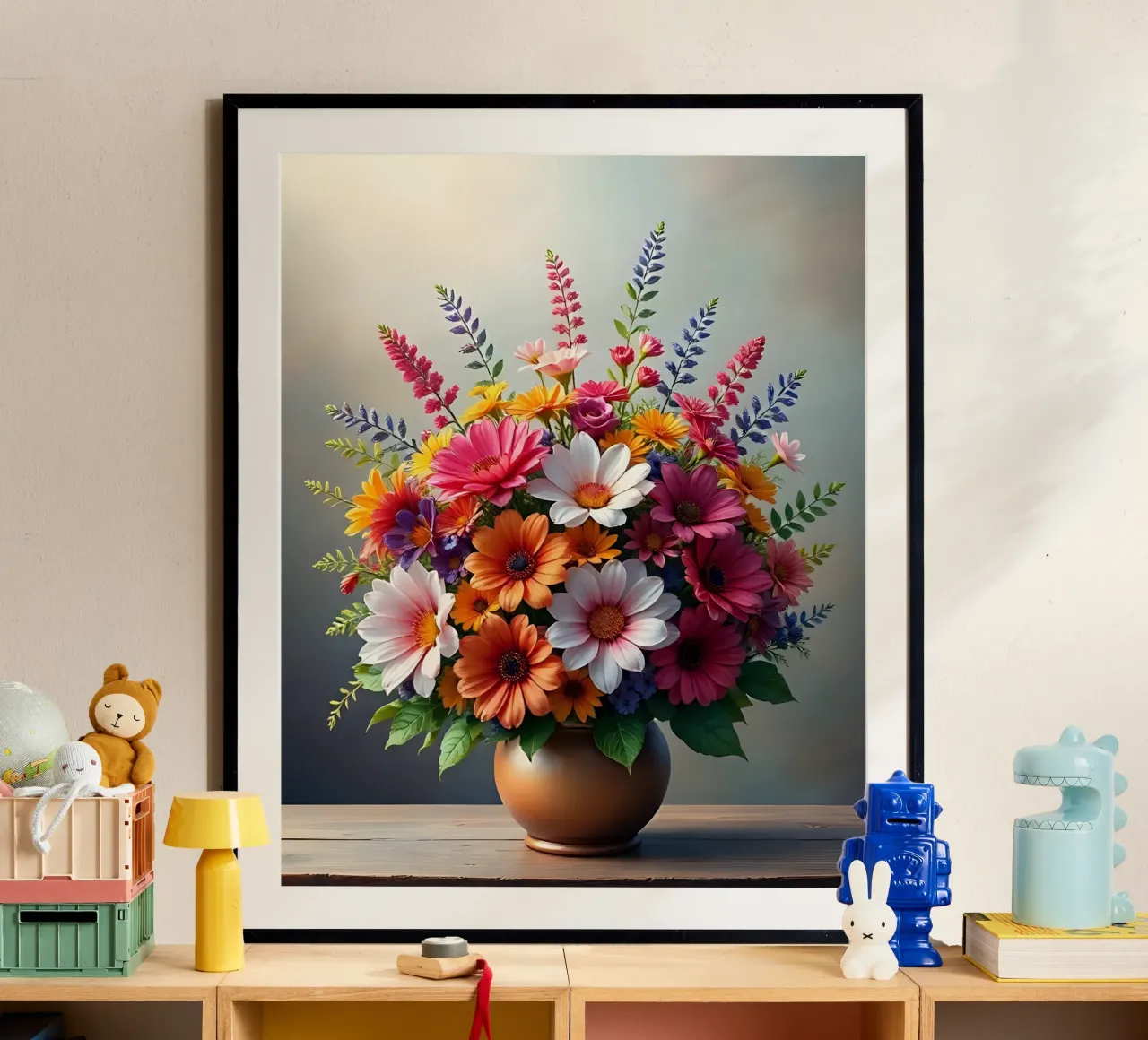 Bouquet_8 poster con telaio in plastica da Farb- und Blütenzauber by LK