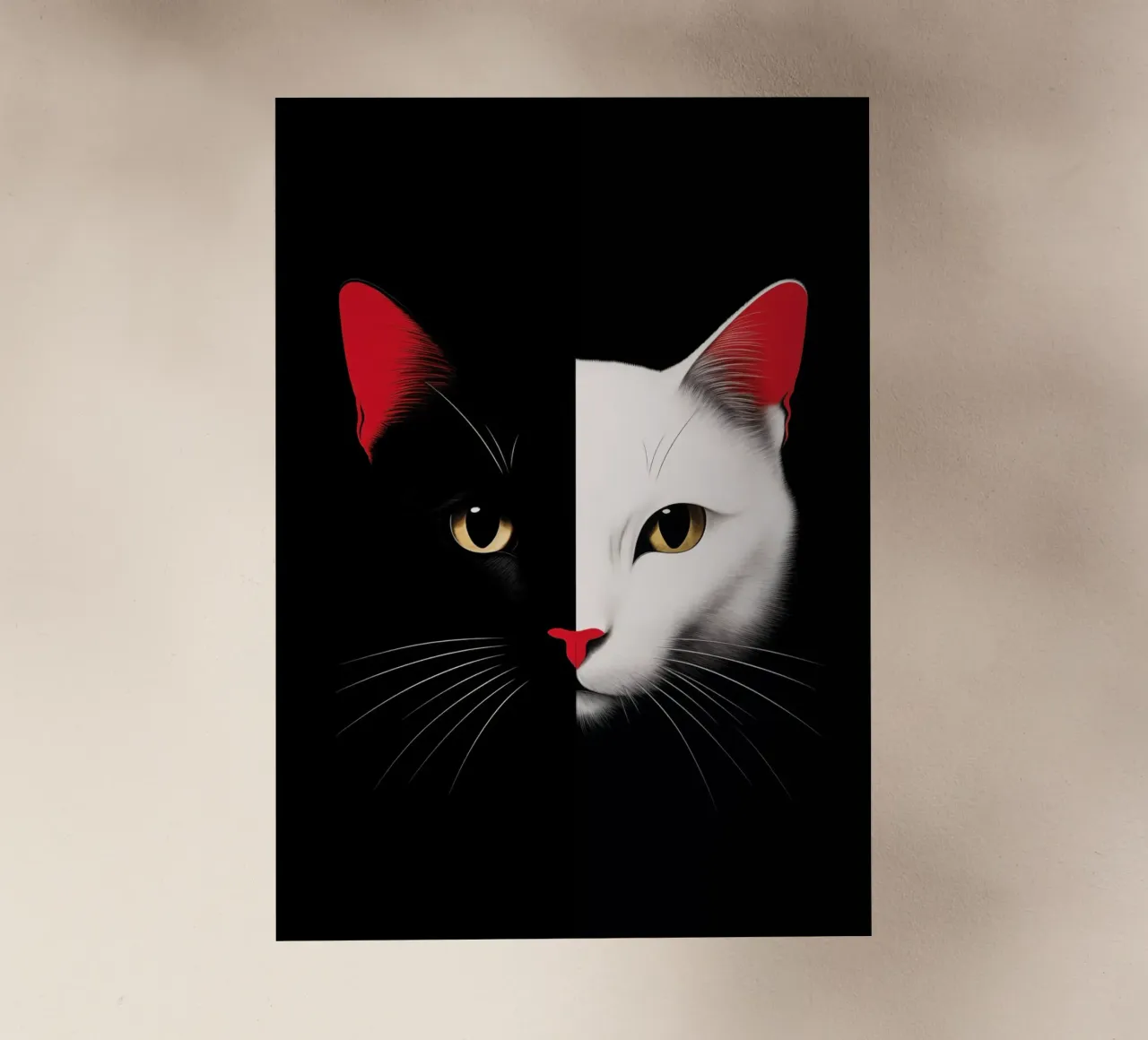 Gatto nero o bianco pellicola backlit da Justyna Jaszke JBJart