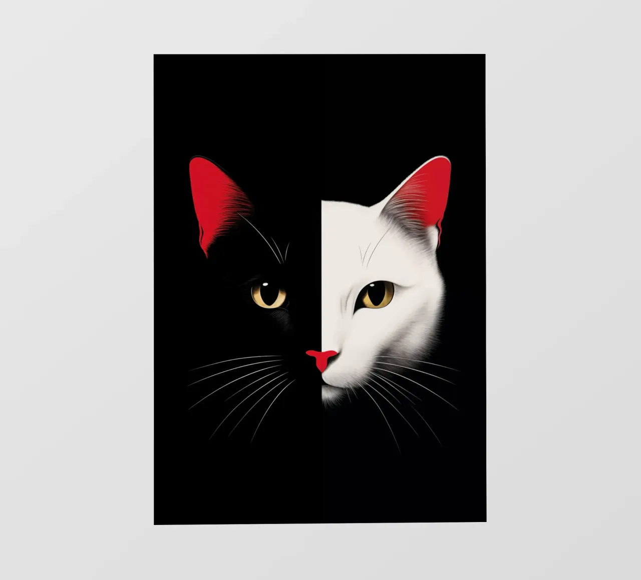 Gatto nero o bianco pellicola backlit da Justyna Jaszke JBJart