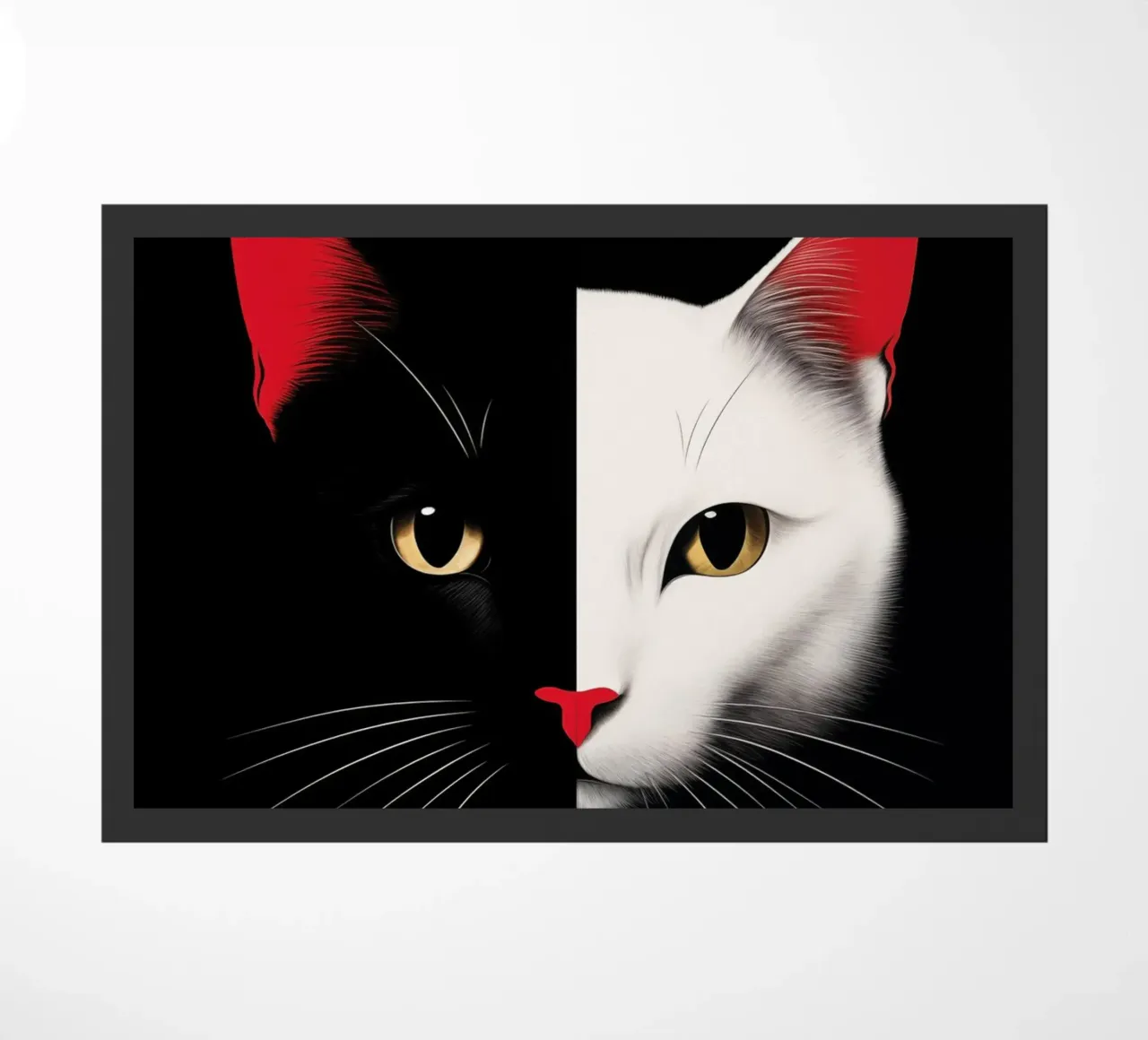Gatto nero o bianco zerbino da Justyna Jaszke JBJart