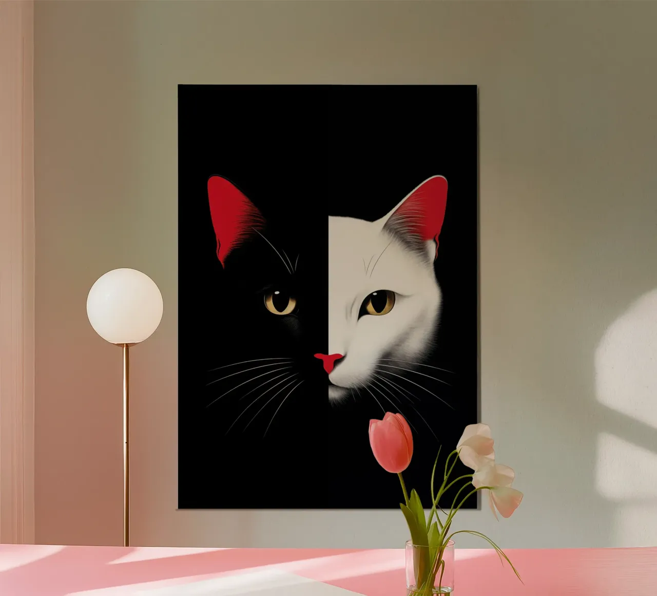 Katze schwarz oder weiß Poster von Justyna Jaszke JBJart