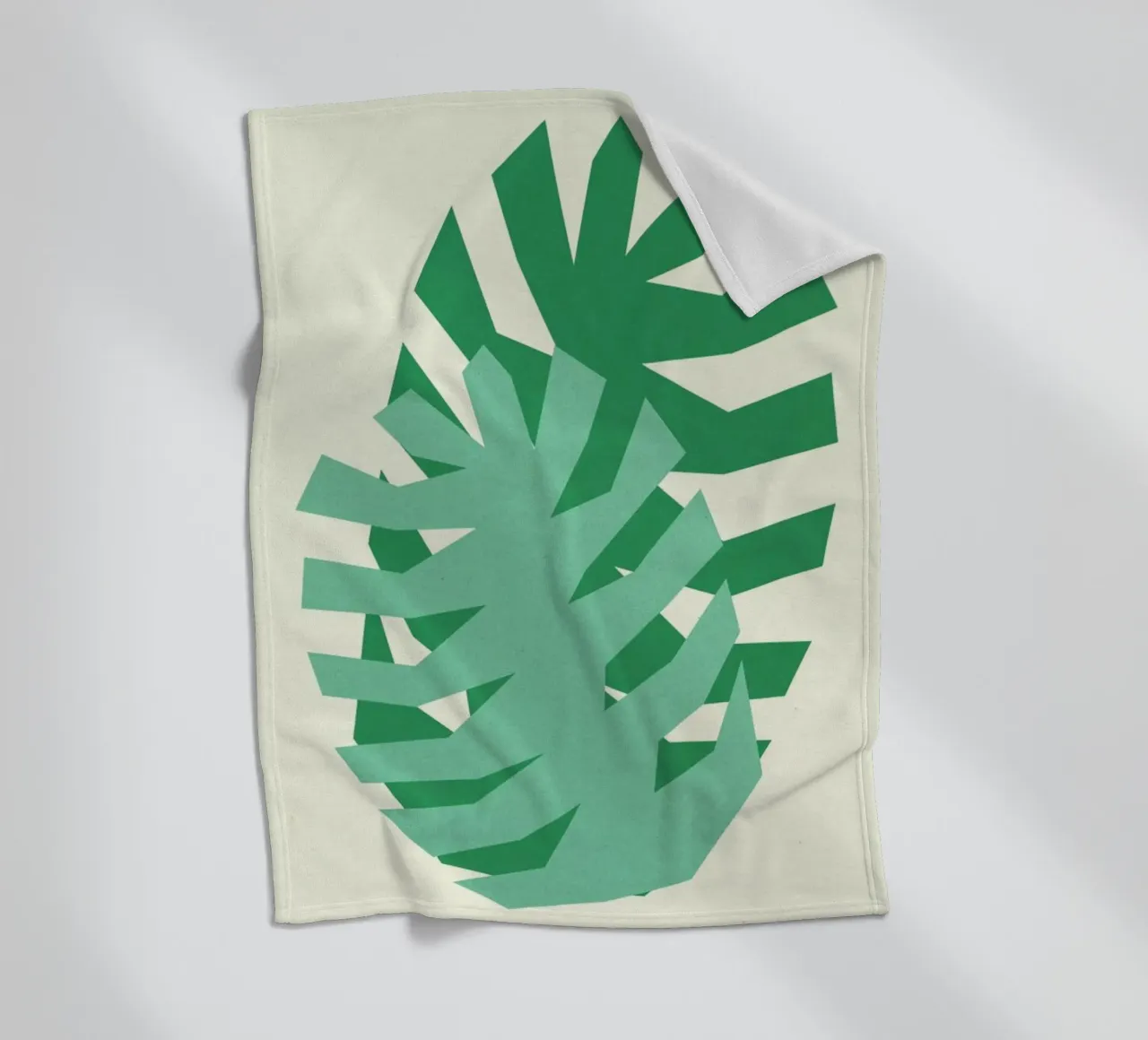 Two Palm Leaves fleece blanket by Rosi Feist