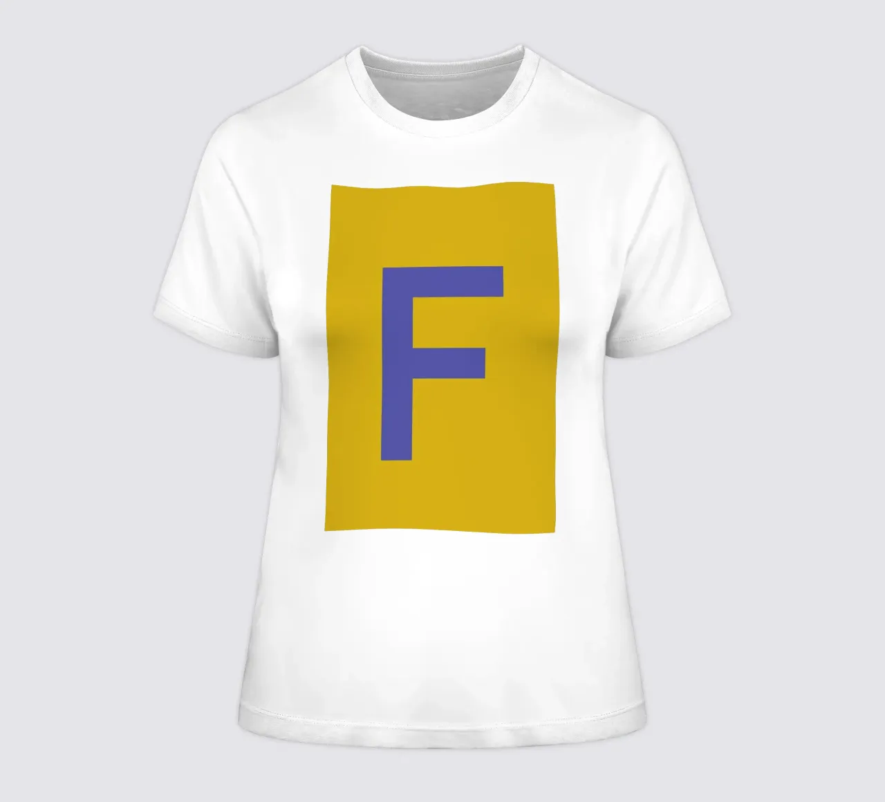 Yellow Letter F women's fitted t-shirt by Studio One