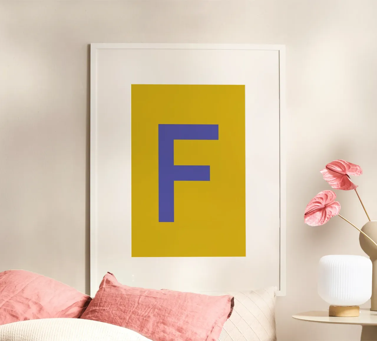 Yellow Letter F hahnemühle by Studio One
