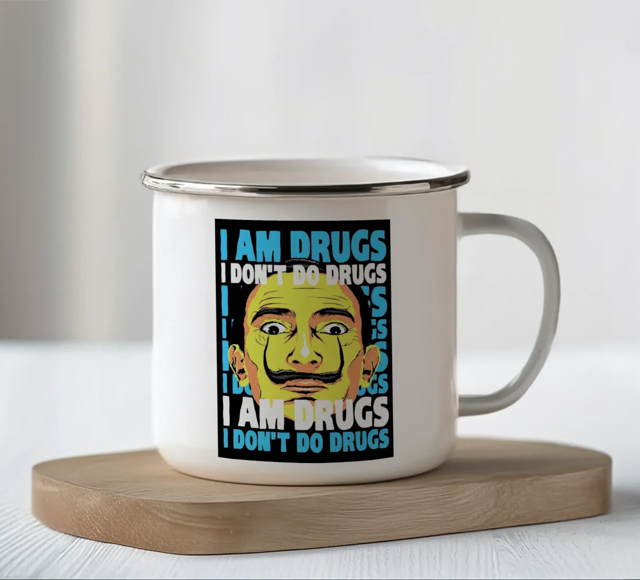 I Am Drugs tazza in smalto da Butcher Billy