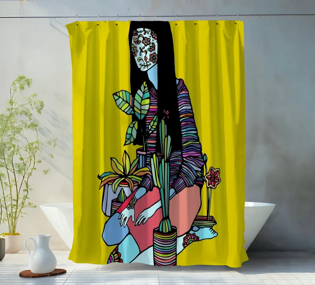 Blossoming shower curtain by Ninhol