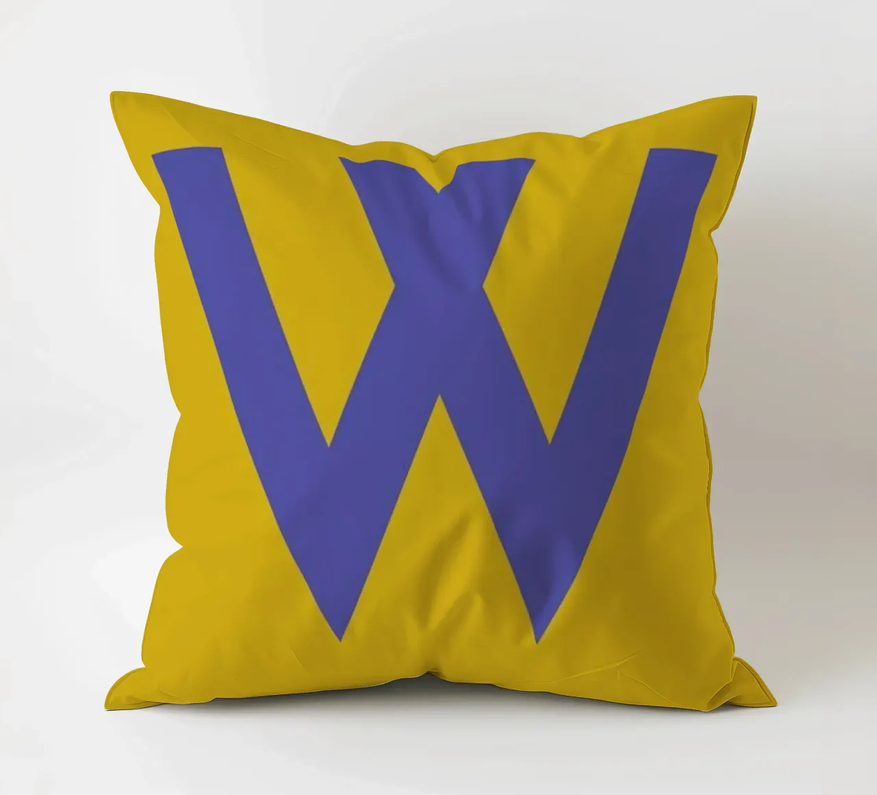 Yellow Letter W decorative cushion by Studio One