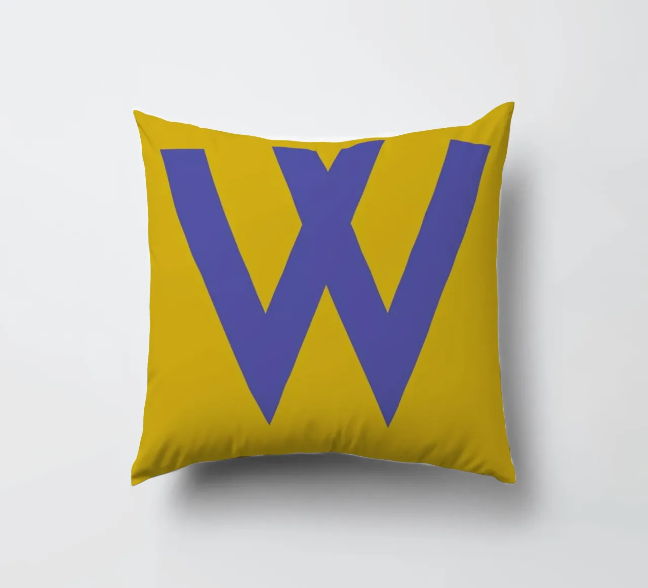 Yellow Letter W decorative cushion by Studio One