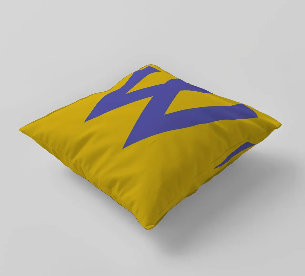 Yellow Letter W decorative cushion by Studio One