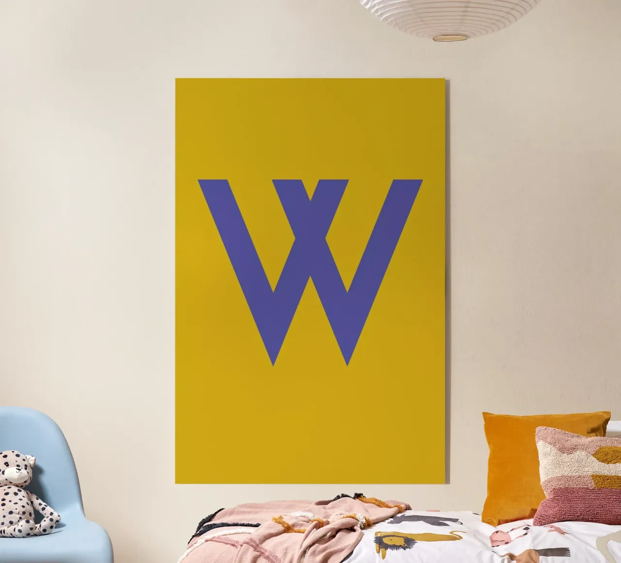 Yellow Letter W metacrilato de Studio One