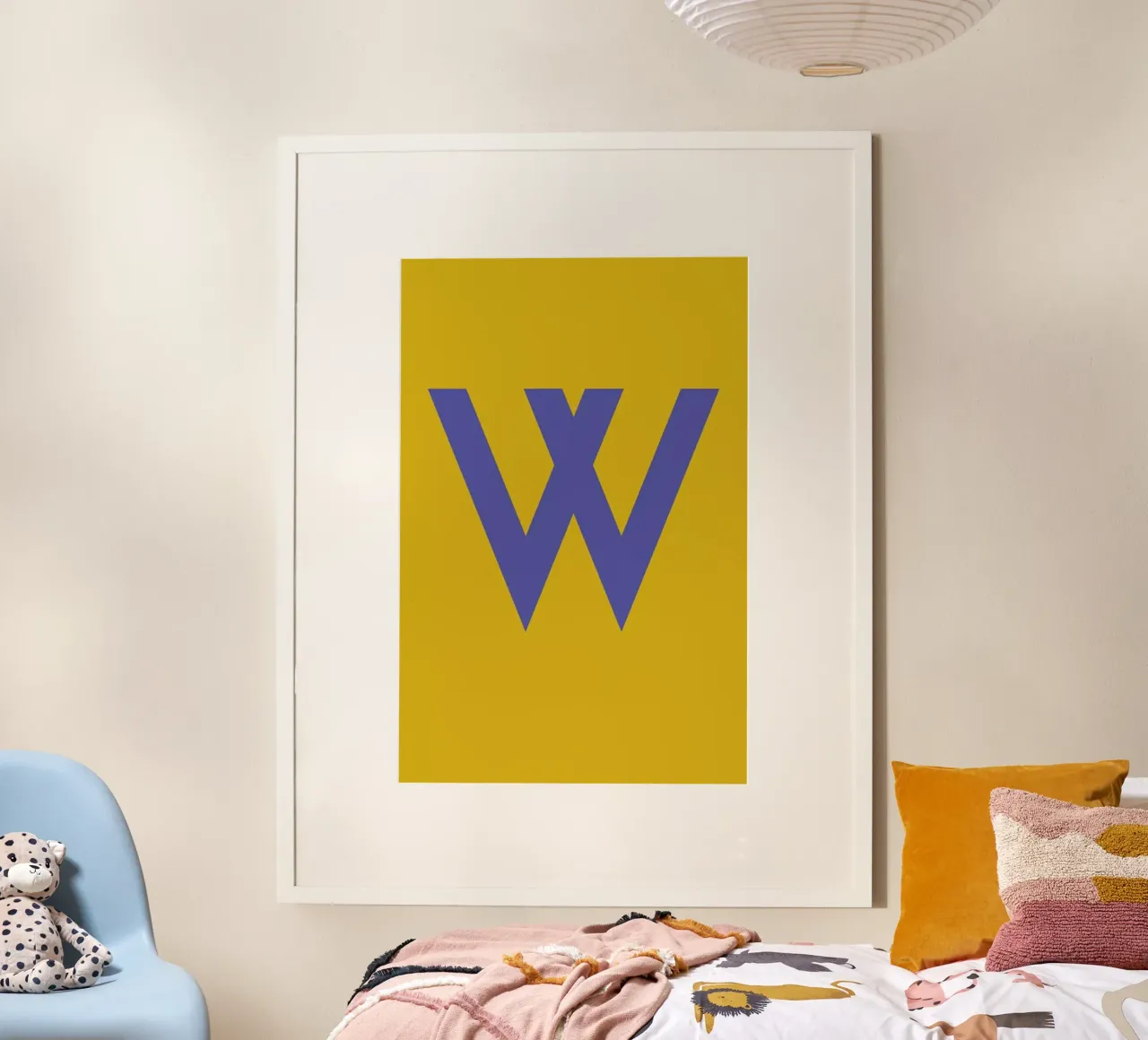Yellow Letter W Poster von Studio One