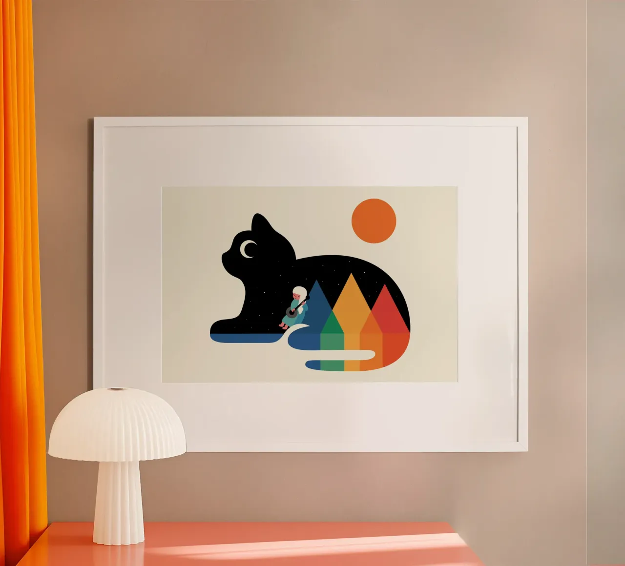 Serenata al chiaro di luna poster con telaio in alluminio da Andy Westface