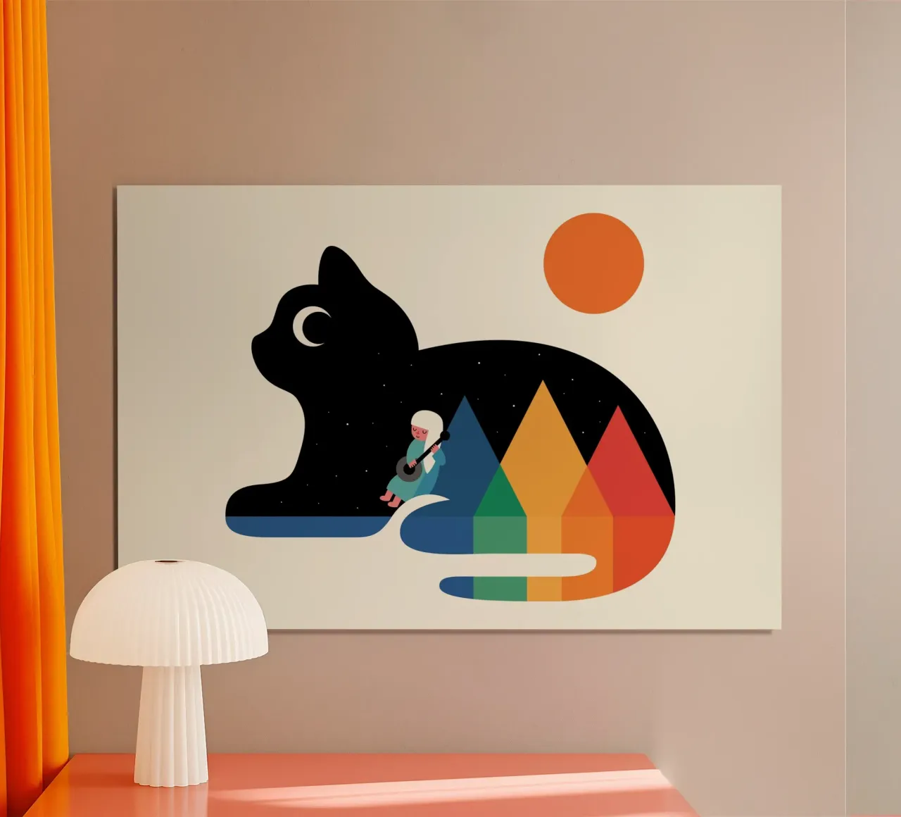 Serenata al chiaro di luna poster con telaio in alluminio da Andy Westface