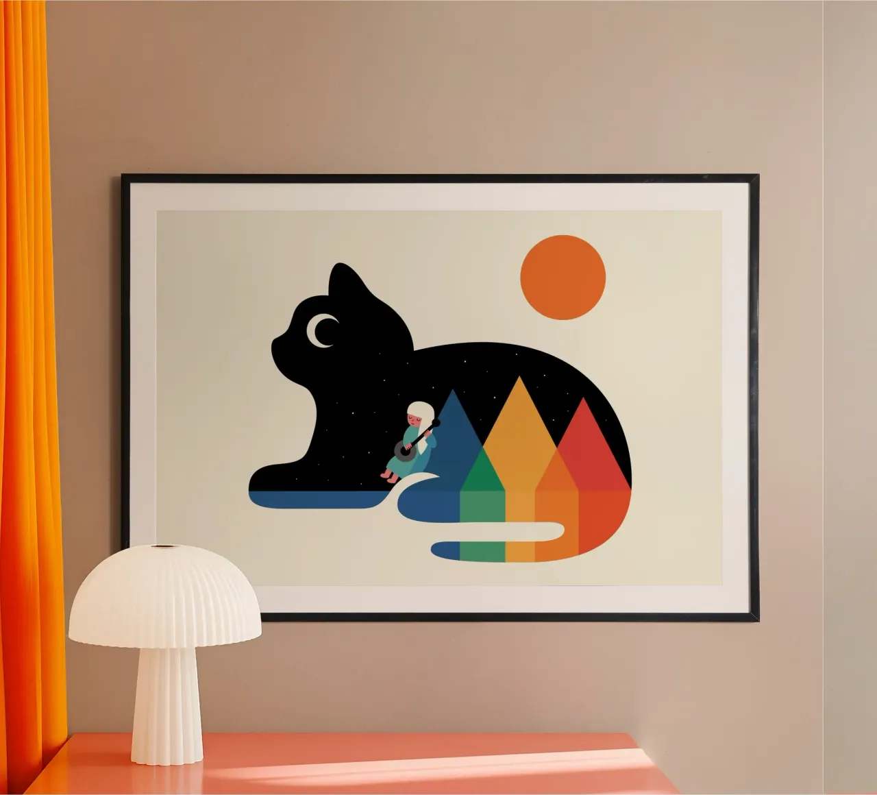 Serenata al chiaro di luna poster con telaio in alluminio da Andy Westface