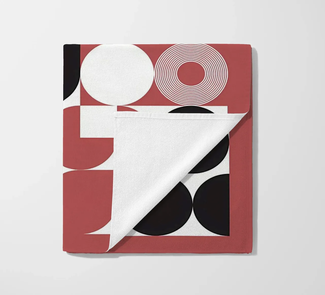 Motivo Bauhaus rosso nero 2 telo mare da Karraker