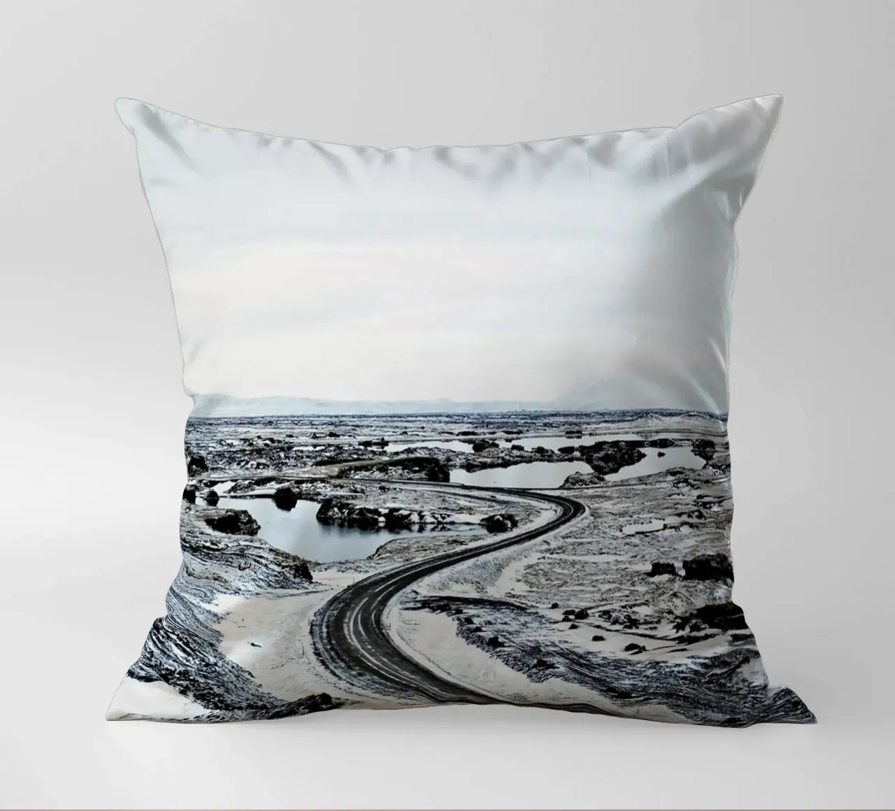Near Mývatn decorative cushion by Nur Mut