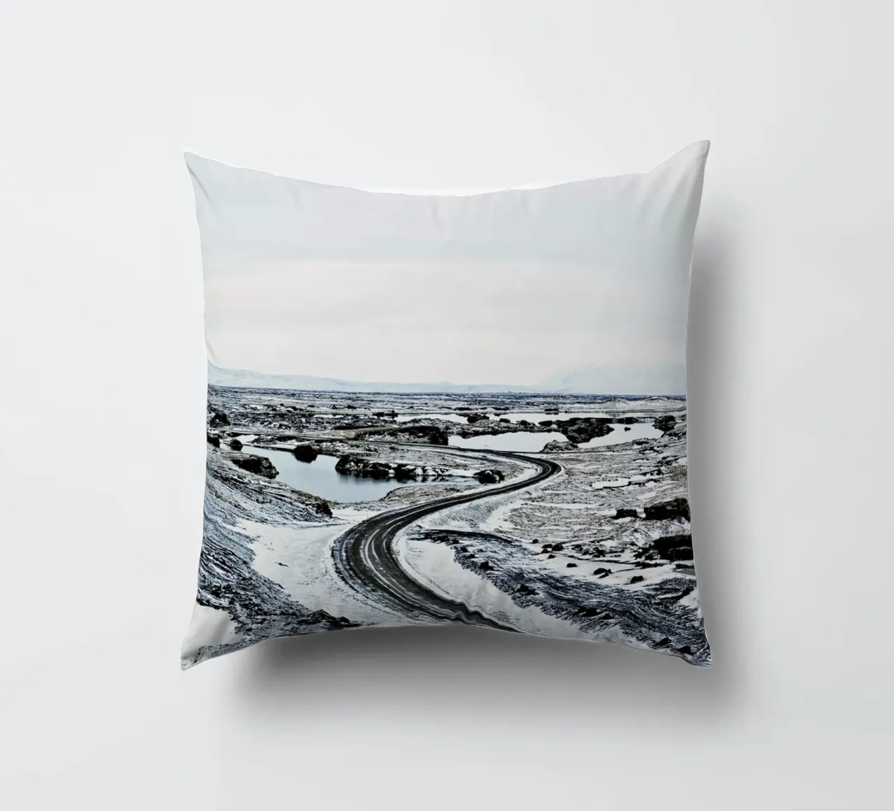 Near Mývatn decorative cushion by Nur Mut