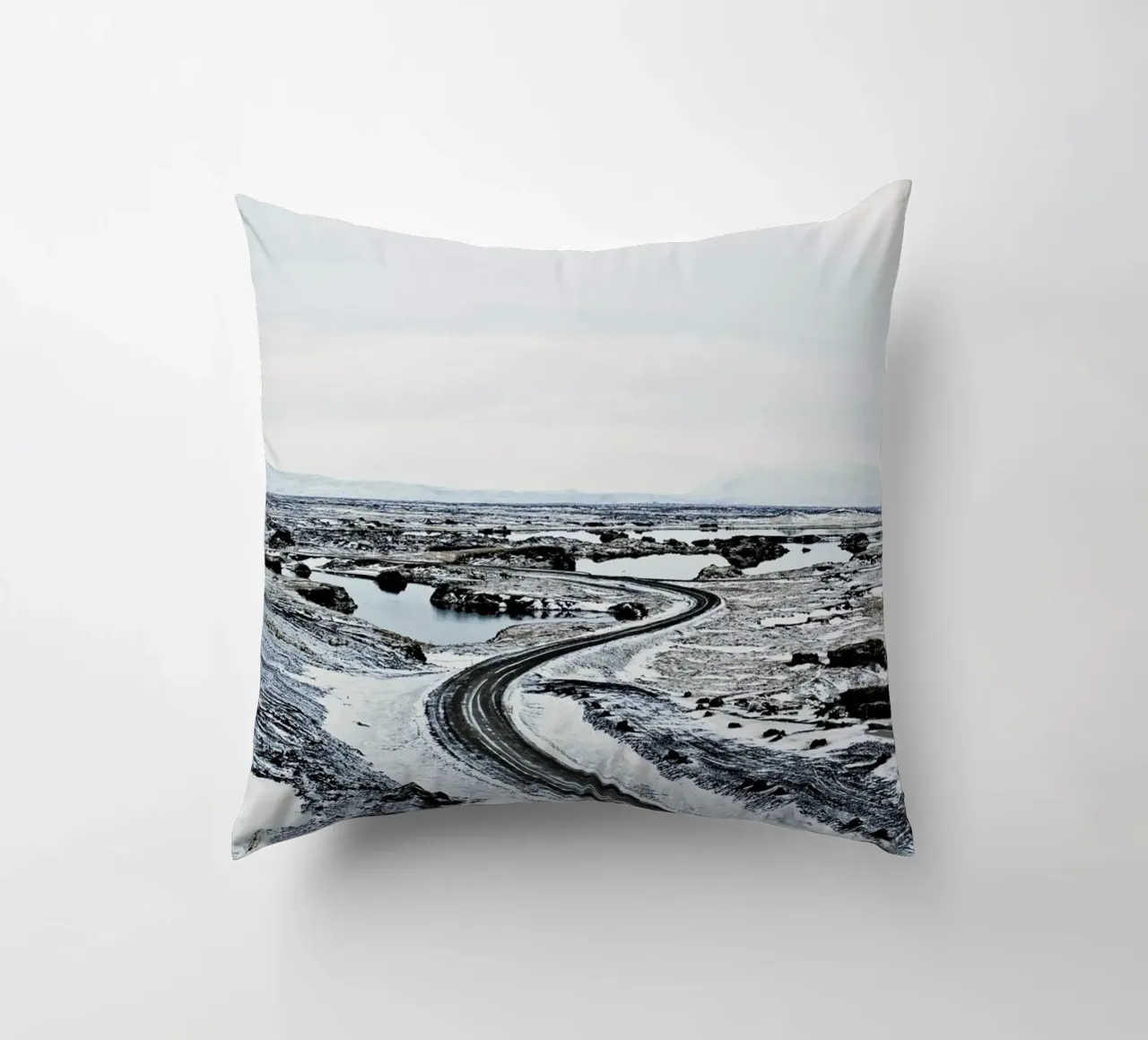Near Mývatn decorative cushion by Nur Mut