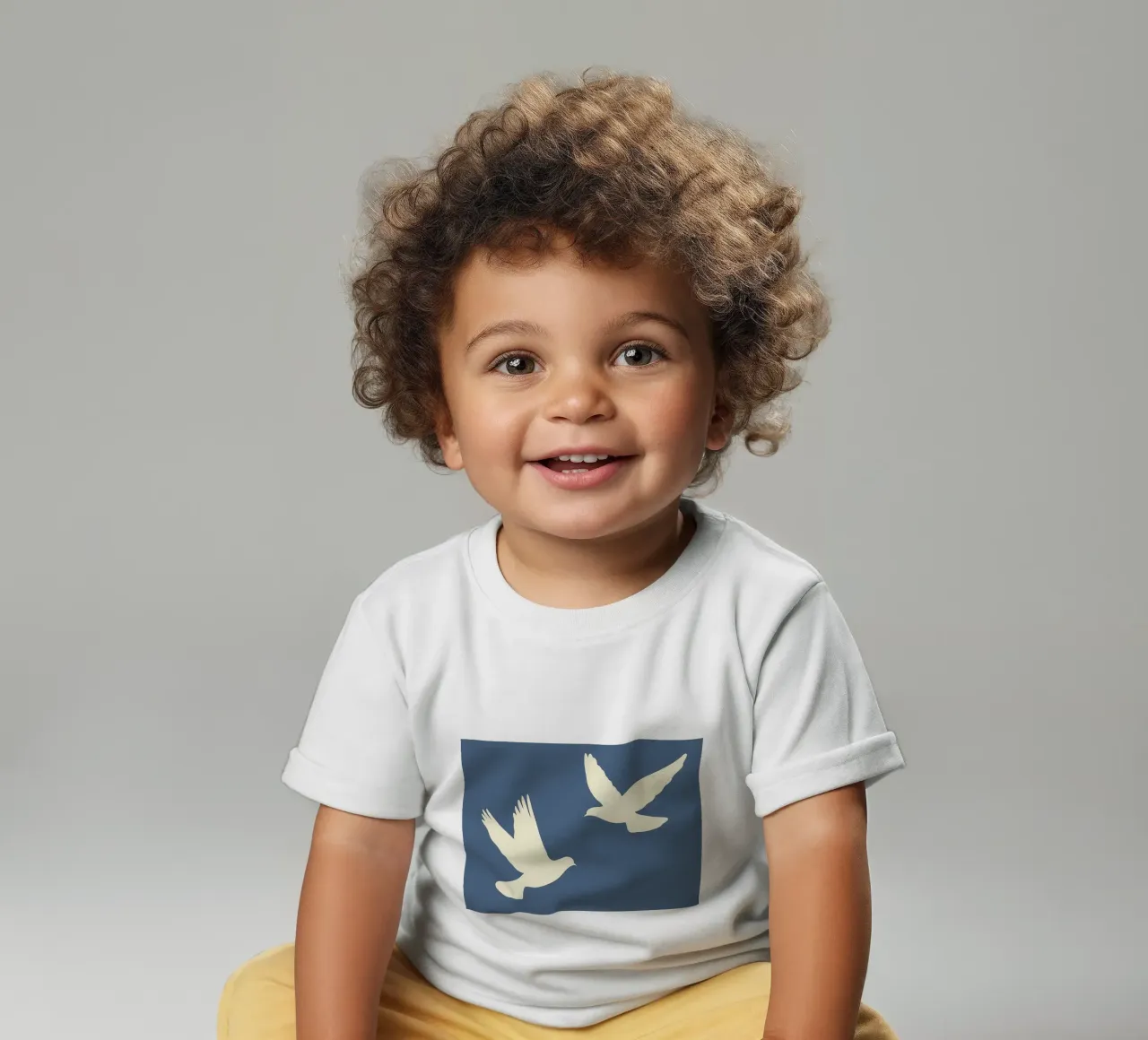 Minimal Dos palomas blancas en vuelo camiseta de bebé de Karraker