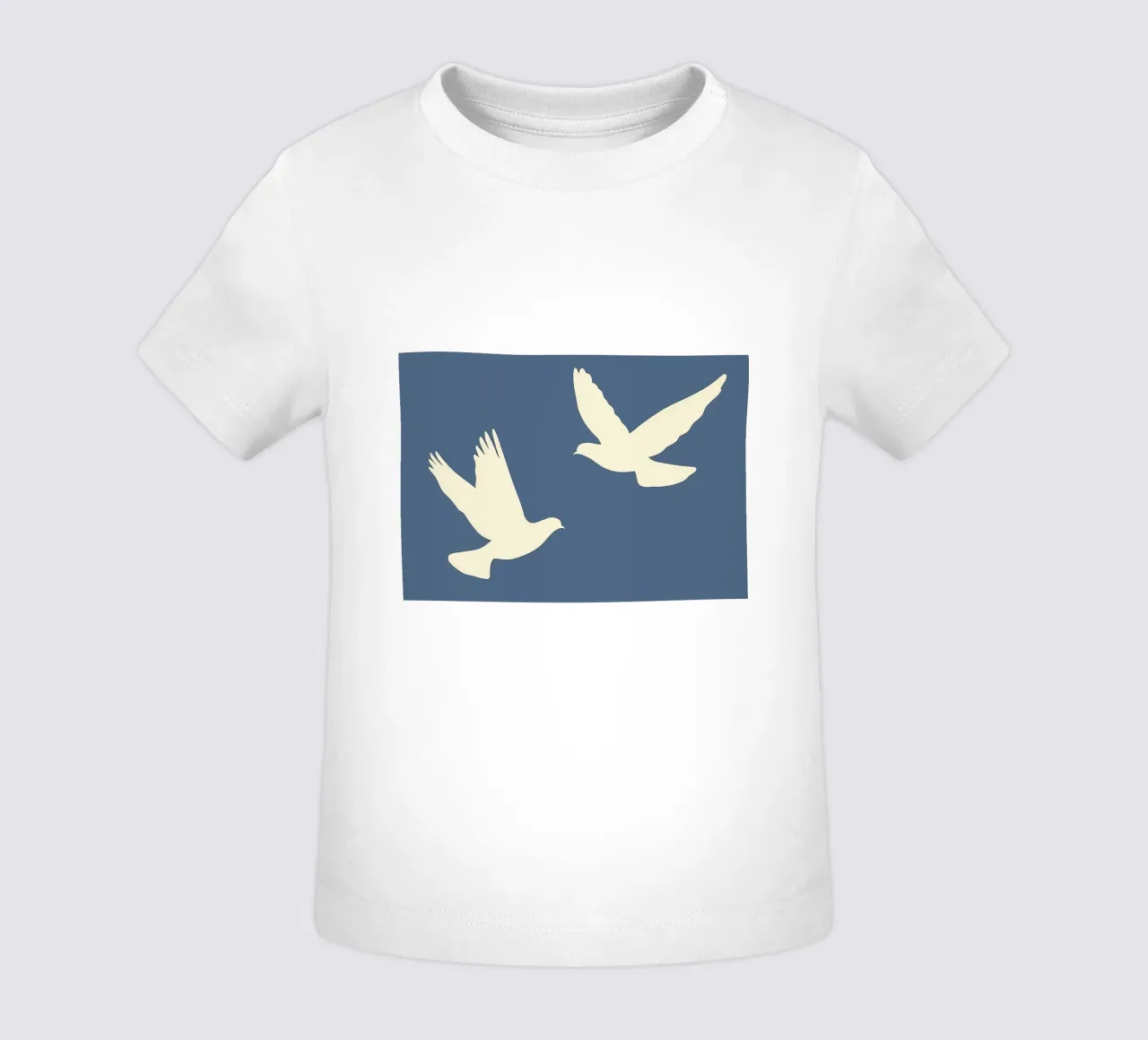 Minimal Dos palomas blancas en vuelo camiseta de bebé de Karraker