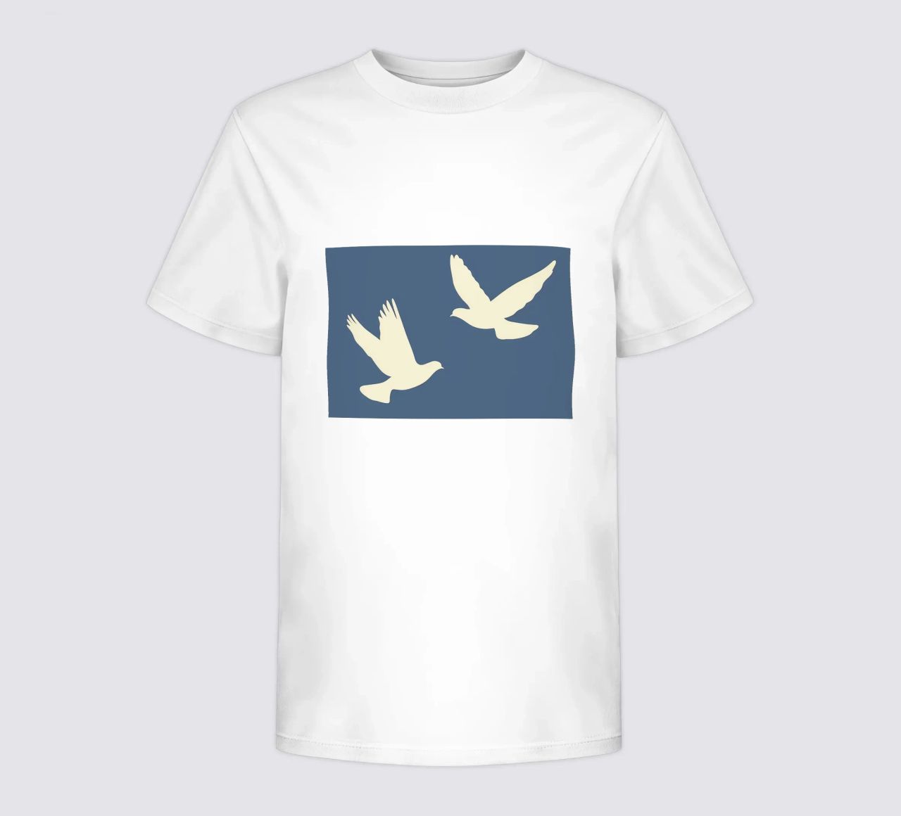 Minimal Due colombe bianche in volo t-shirt bambini da Karraker