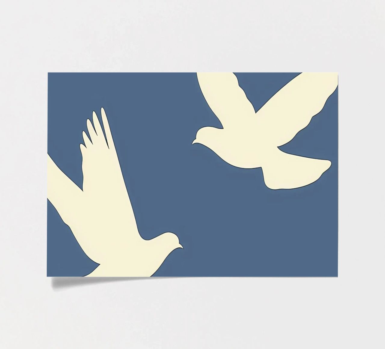 Minimal Zwei weiße Tauben im Flug Stickerbogen von Karraker