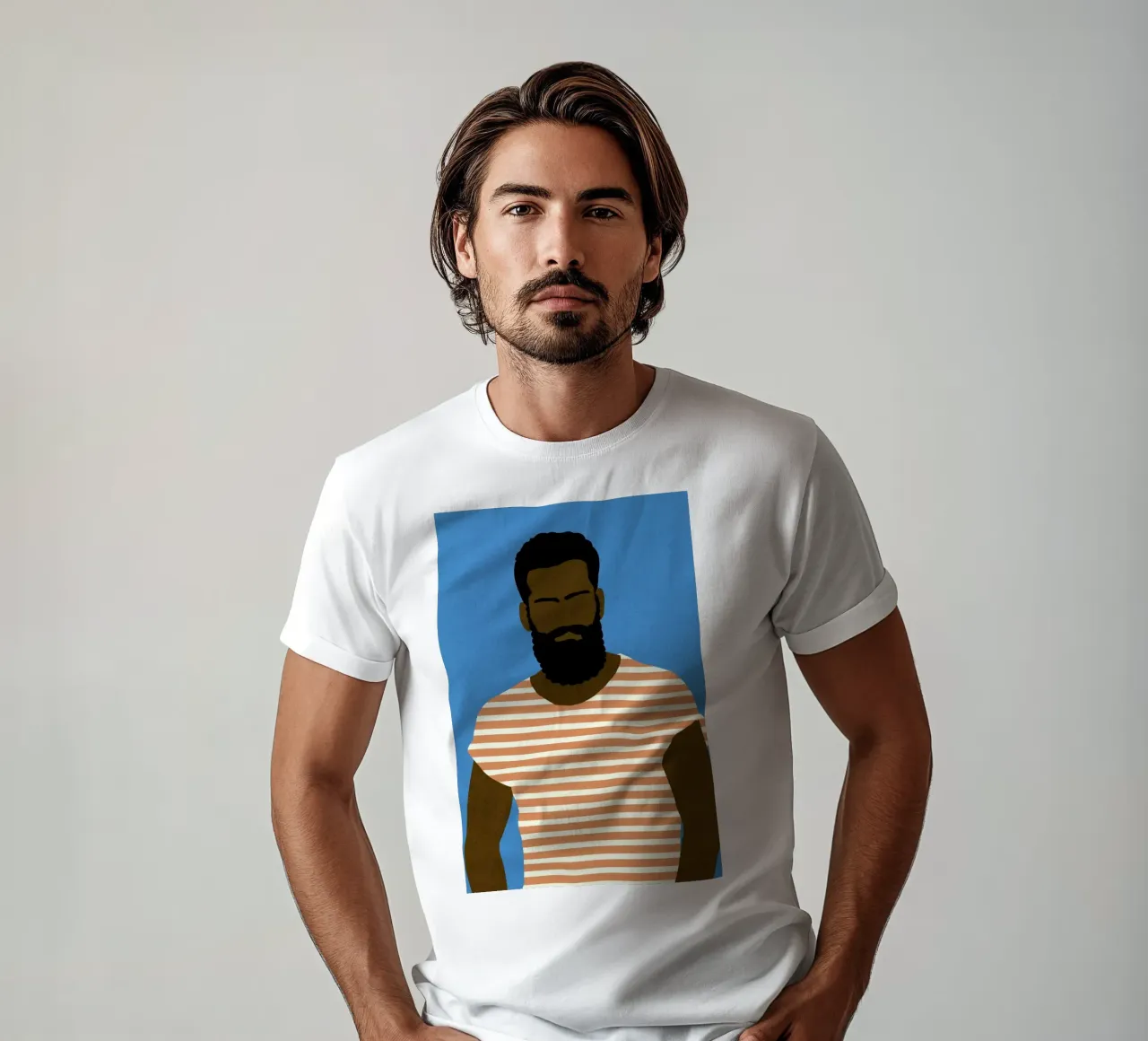 Man with Striped Shirt t-shirt da Rosi Feist