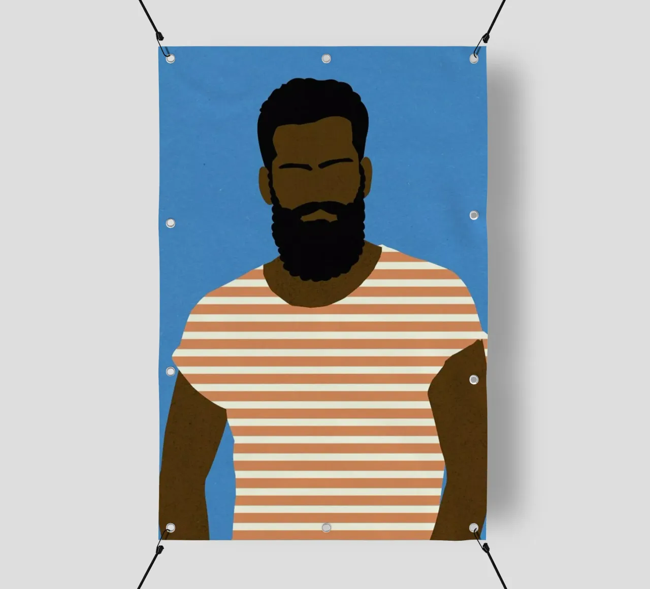 Man with Striped Shirt pvc cover by Rosi Feist