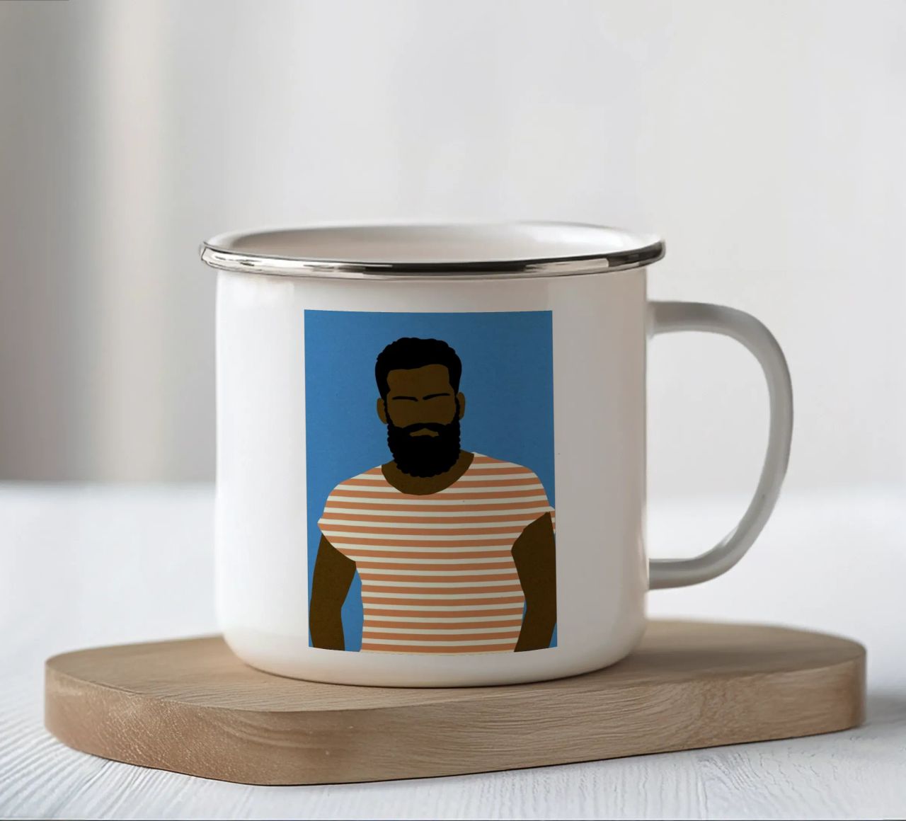 Man with Striped Shirt tazza in smalto da Rosi Feist