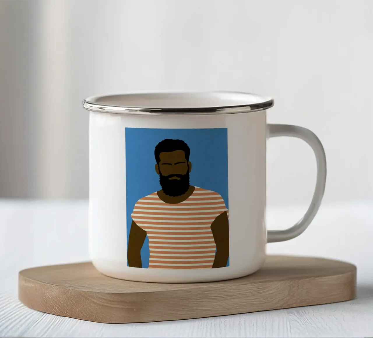 Man with Striped Shirt tazza in smalto da Rosi Feist