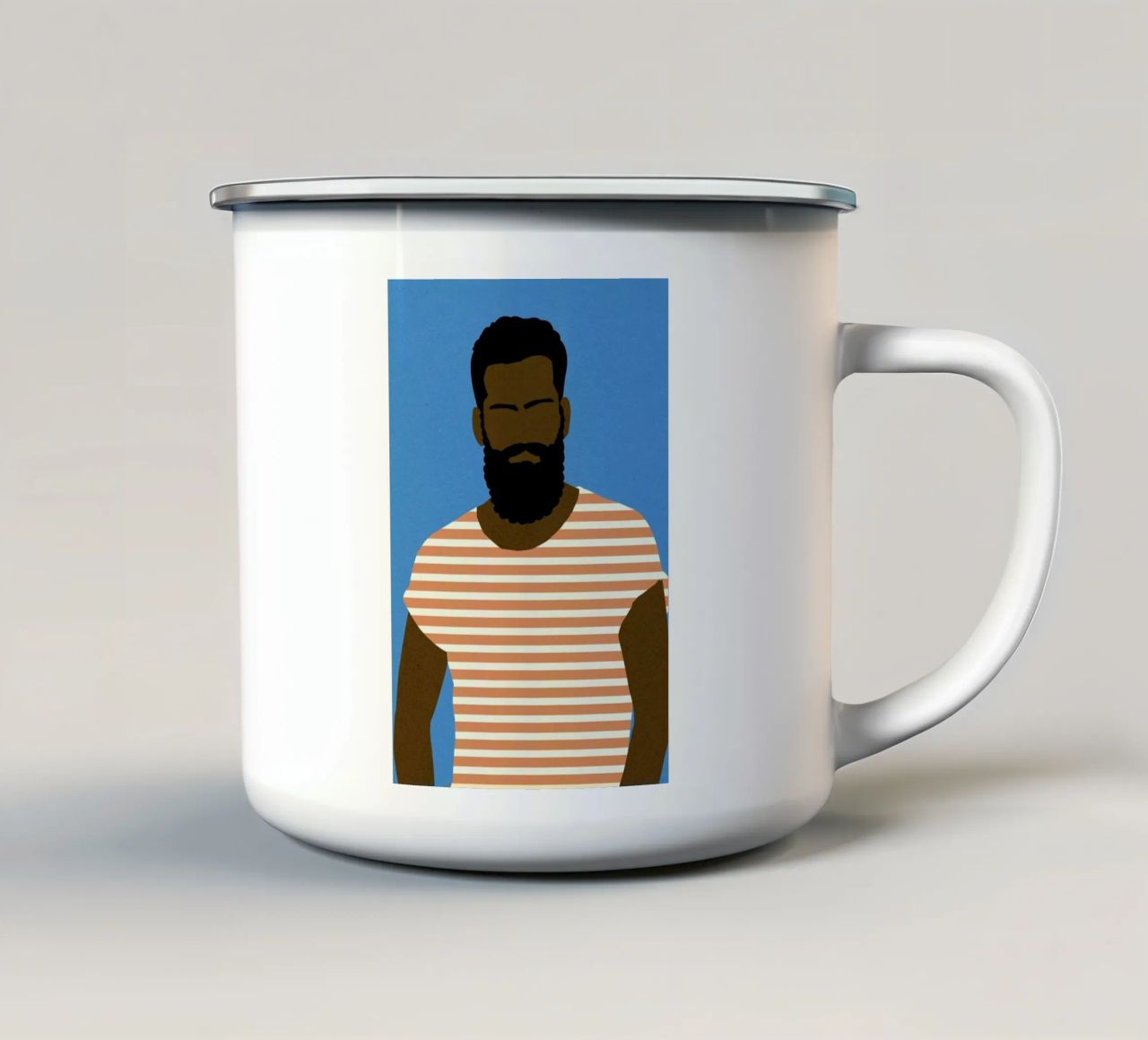 Man with Striped Shirt tazza in smalto da Rosi Feist
