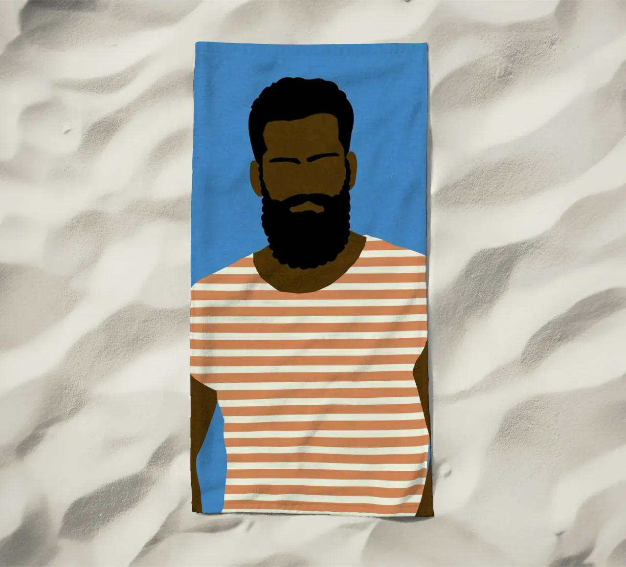 Man with Striped Shirt Strandtuch von Rosi Feist