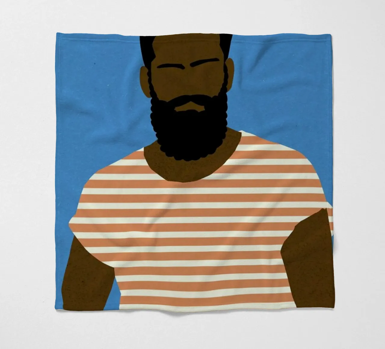 Man with Striped Shirt fleece blanket by Rosi Feist