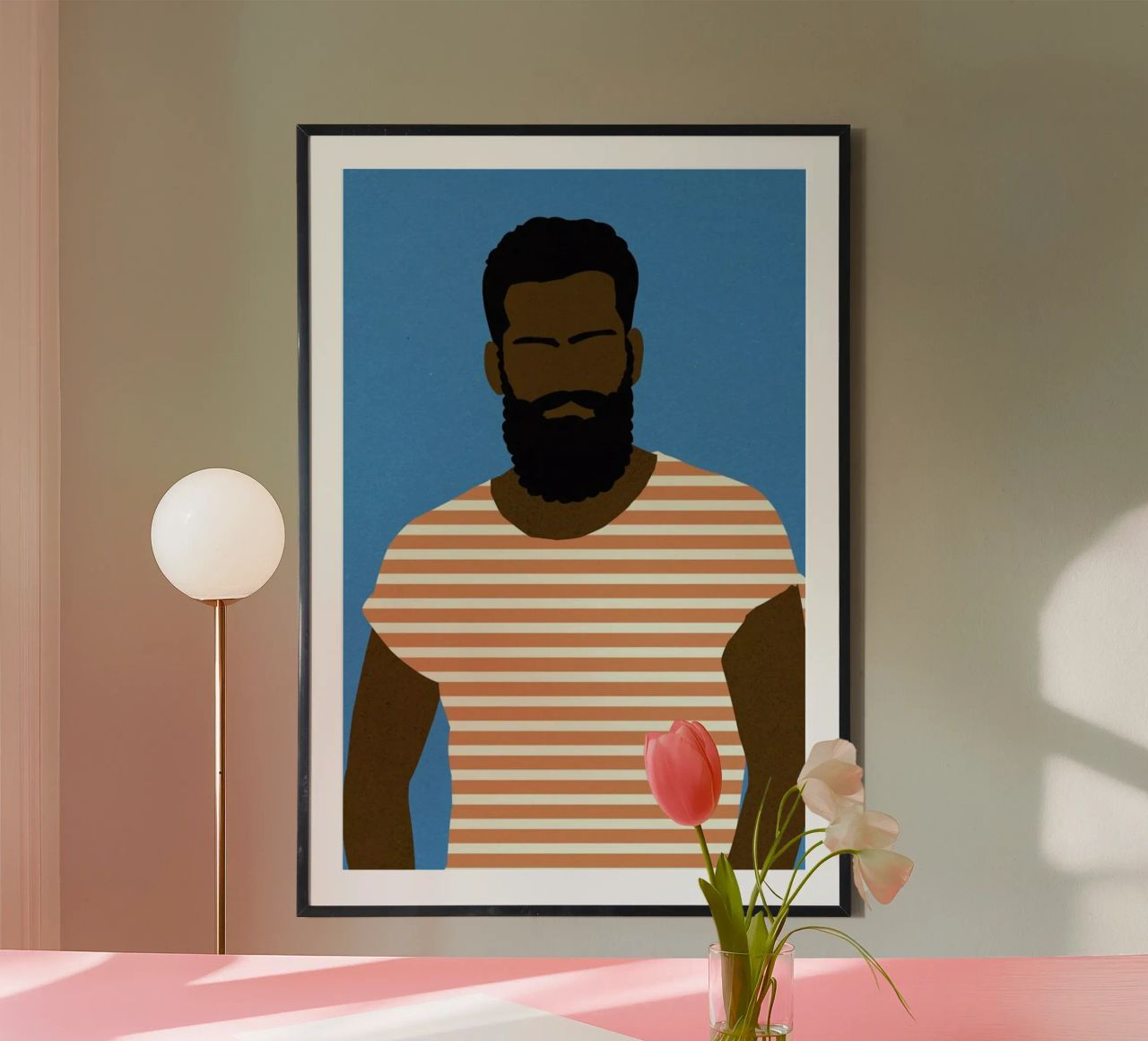 Man with Striped Shirt poster van Rosi Feist