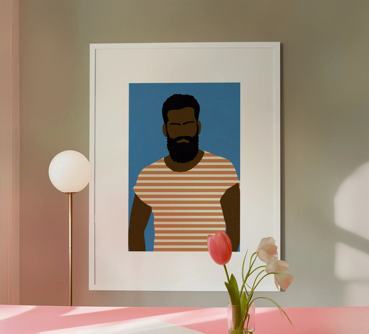 Man with Striped Shirt poster van Rosi Feist