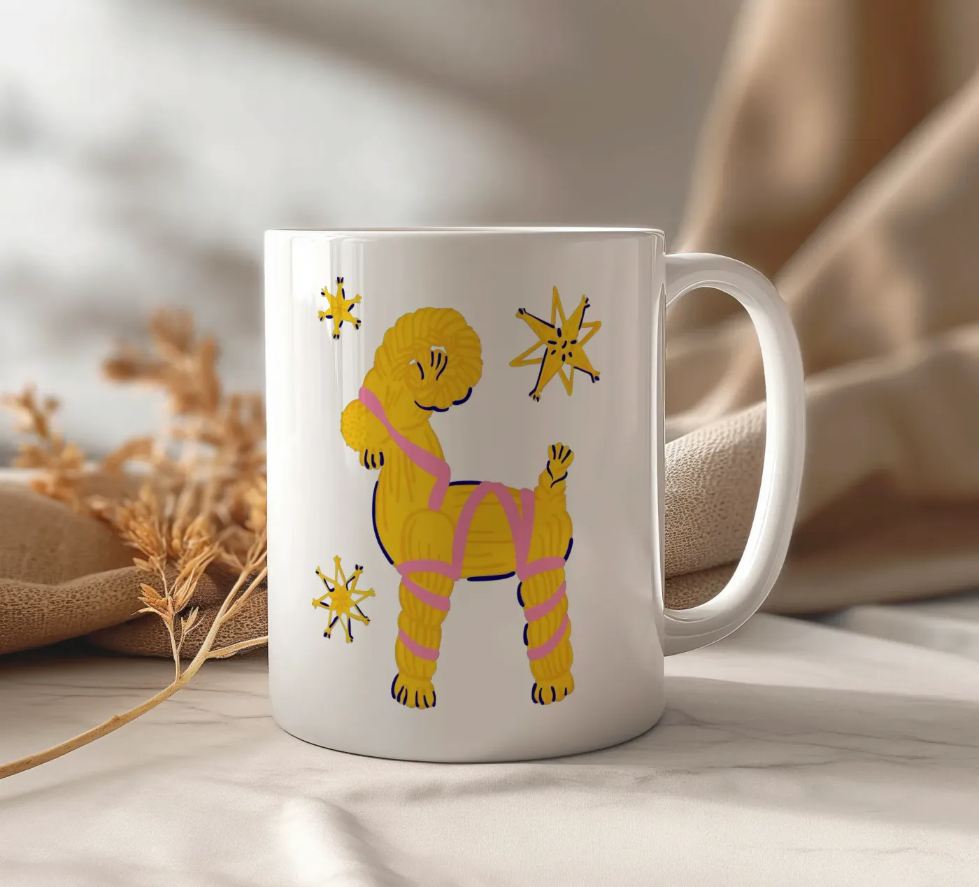 Yuletide ceramic mug by Lidia Blomgren