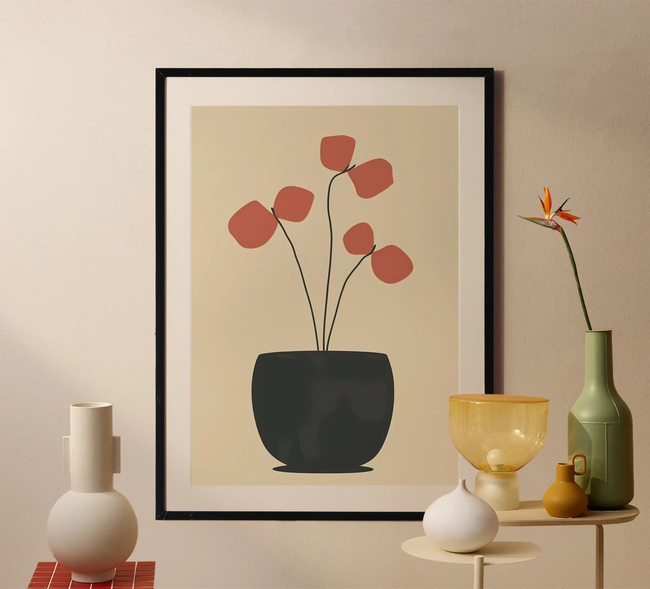 Peinture végétale minimaliste poster de Karraker