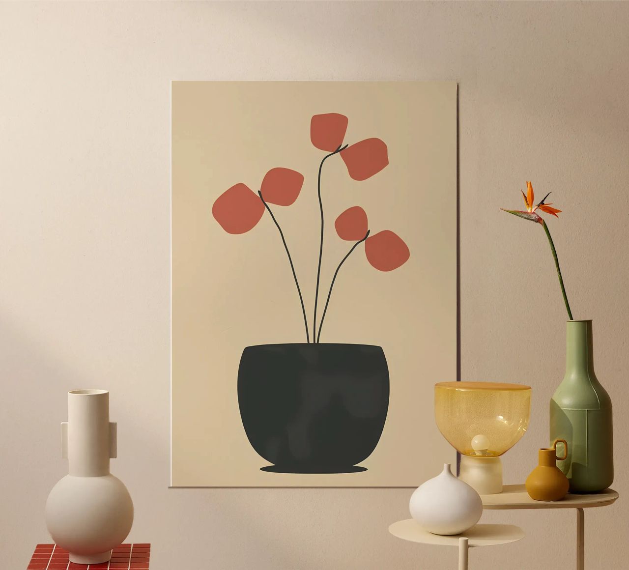 Peinture végétale minimaliste poster de Karraker
