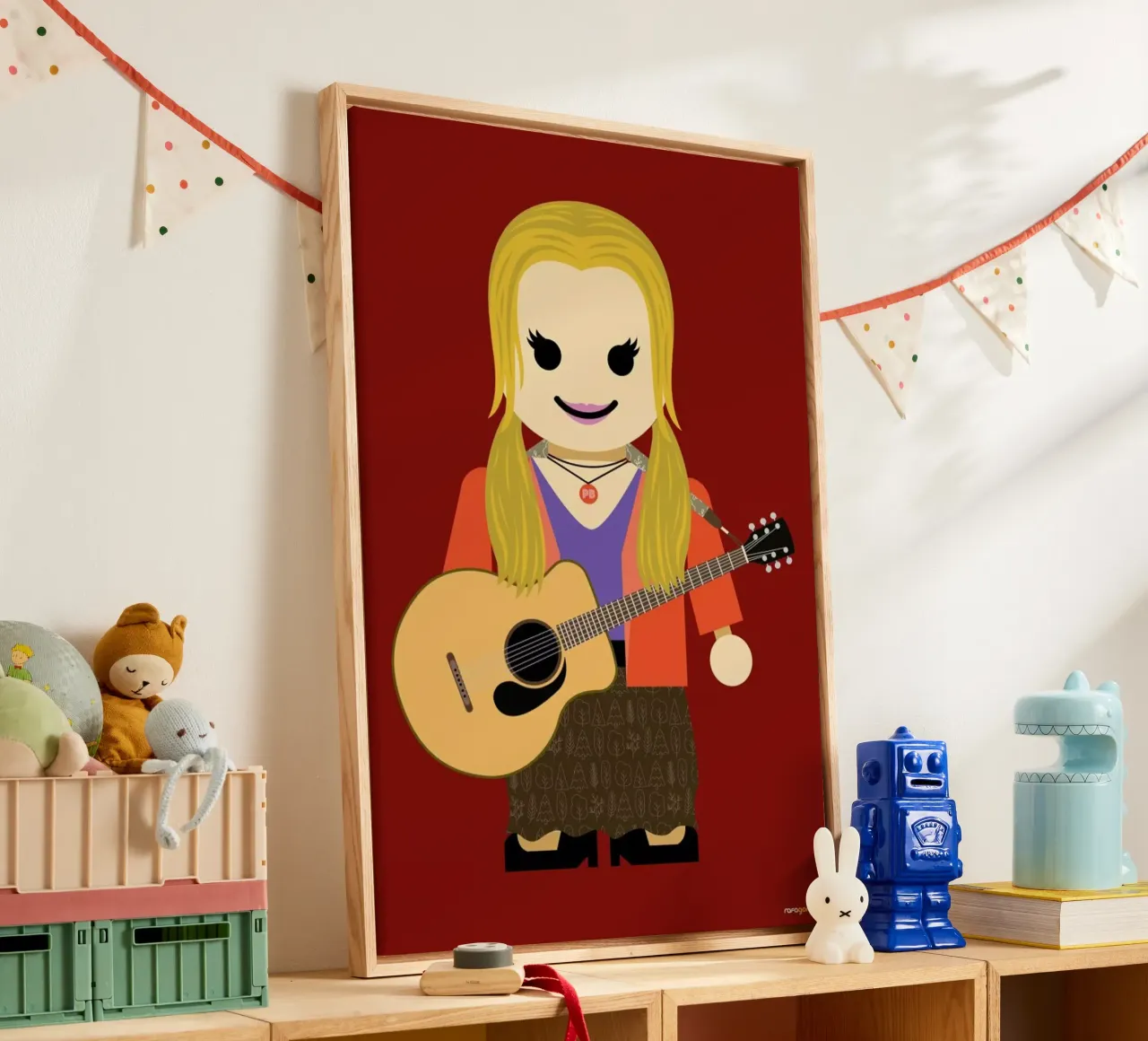 Phoebe Buffay Toy tela con Cornice a cassetta da Rafa Gomes
